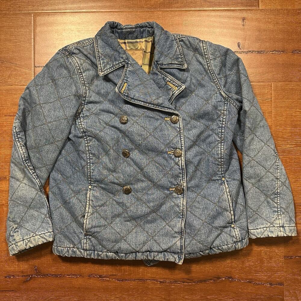 Ralph Lauren Jeans Co Quilted Denim Jacket Women S Double Breasted Retro Couture